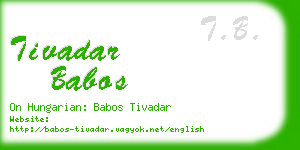 tivadar babos business card